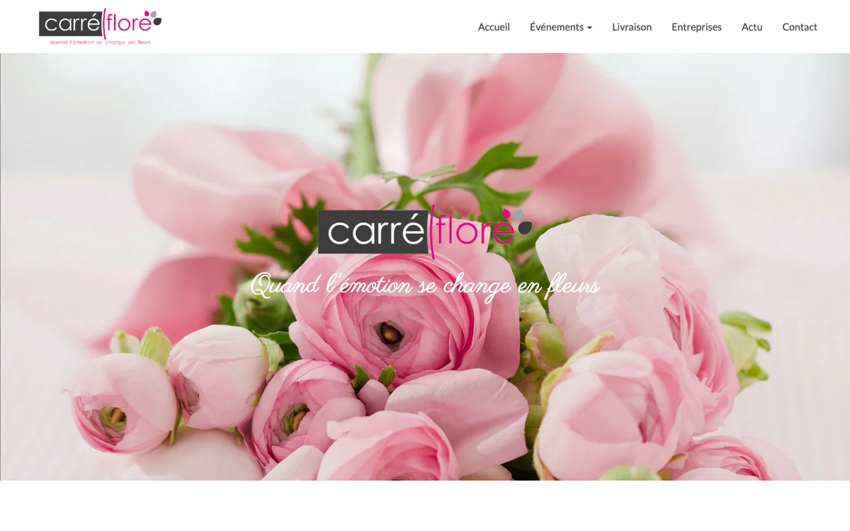 Page d’accueil du site de Carré Flore, capture d’écran