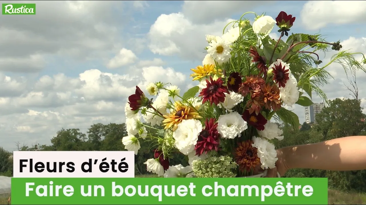 Image de la vidéo « Comment faire un bouquet champêtre avec des fleurs d'été » de Rustica